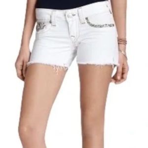 True Religion Keira Cut Off Shorts Size 27 with Swavorski Crystals